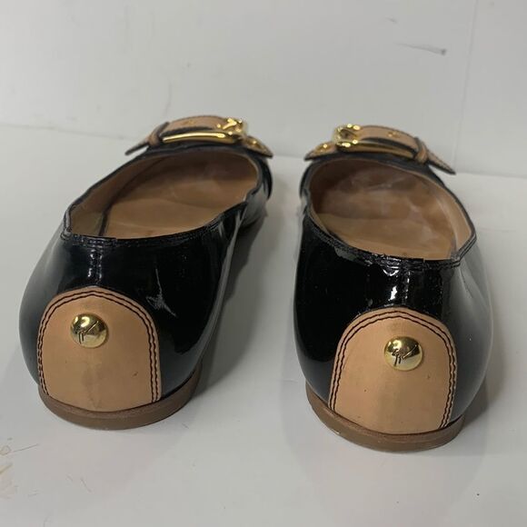 Giuseppe Zanotti Italian black patent leather buckled flats - Picture 4 of 12